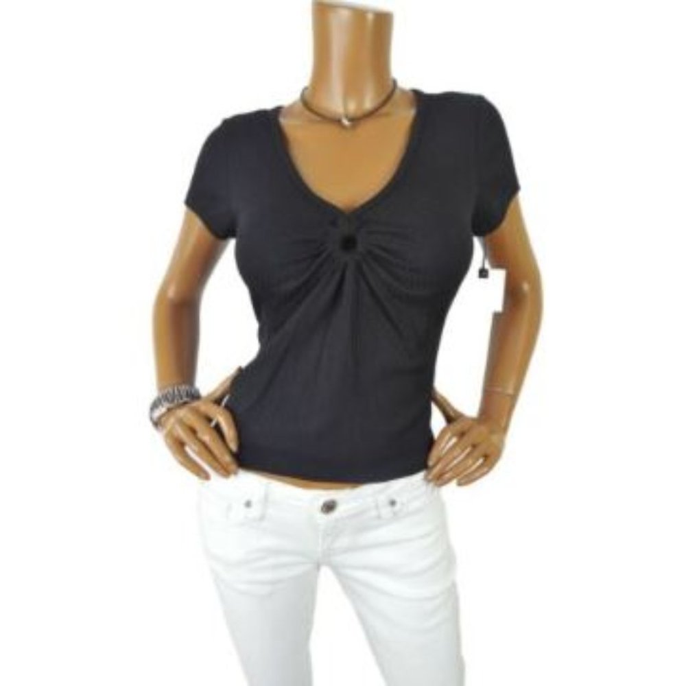 ORIGINALITY L NWT SEXY Black O-Ring Shirt - Picture 6 of 10